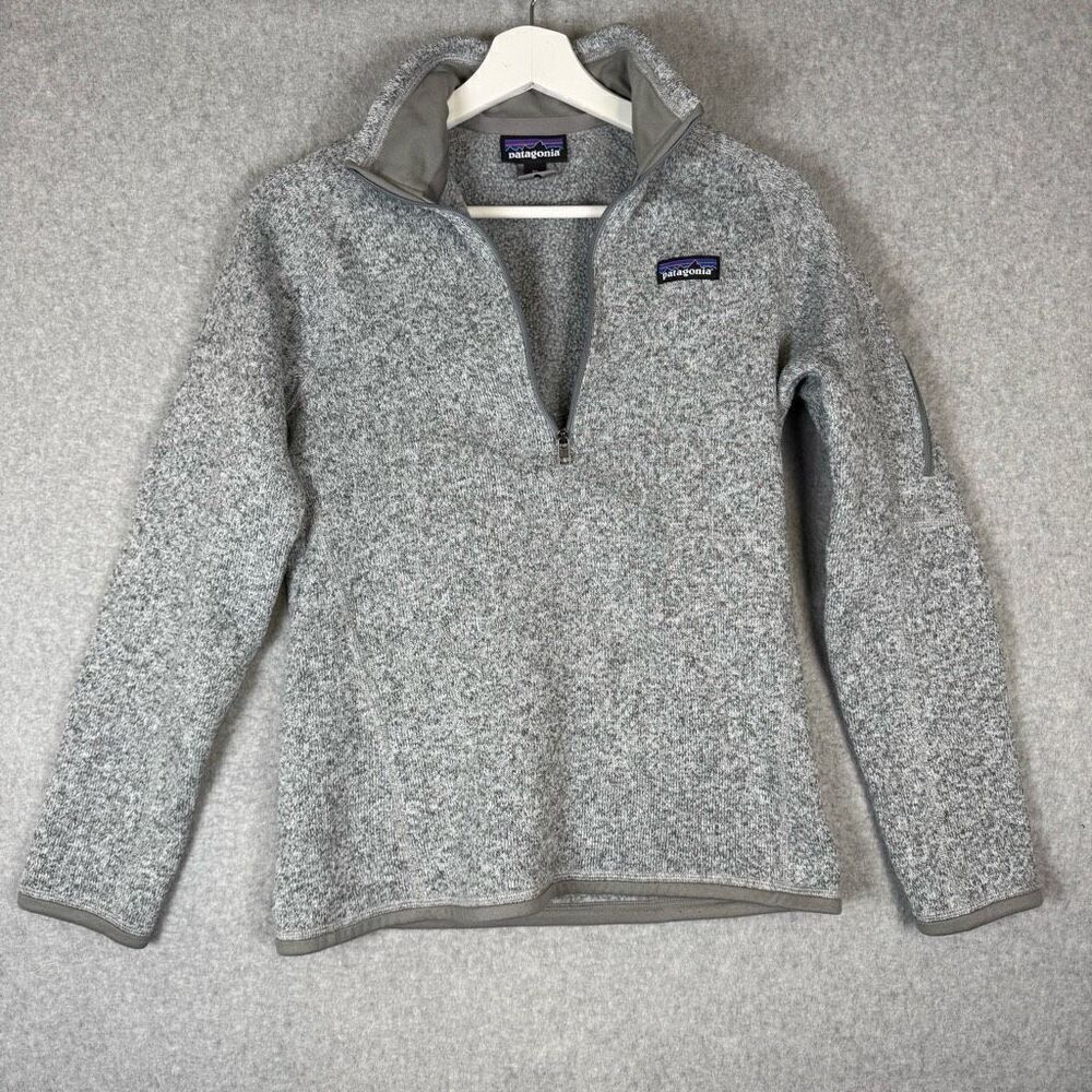 Patagonia Womens XS Quarter Zip Better Sweater  Heathered Gray Fleece Lined